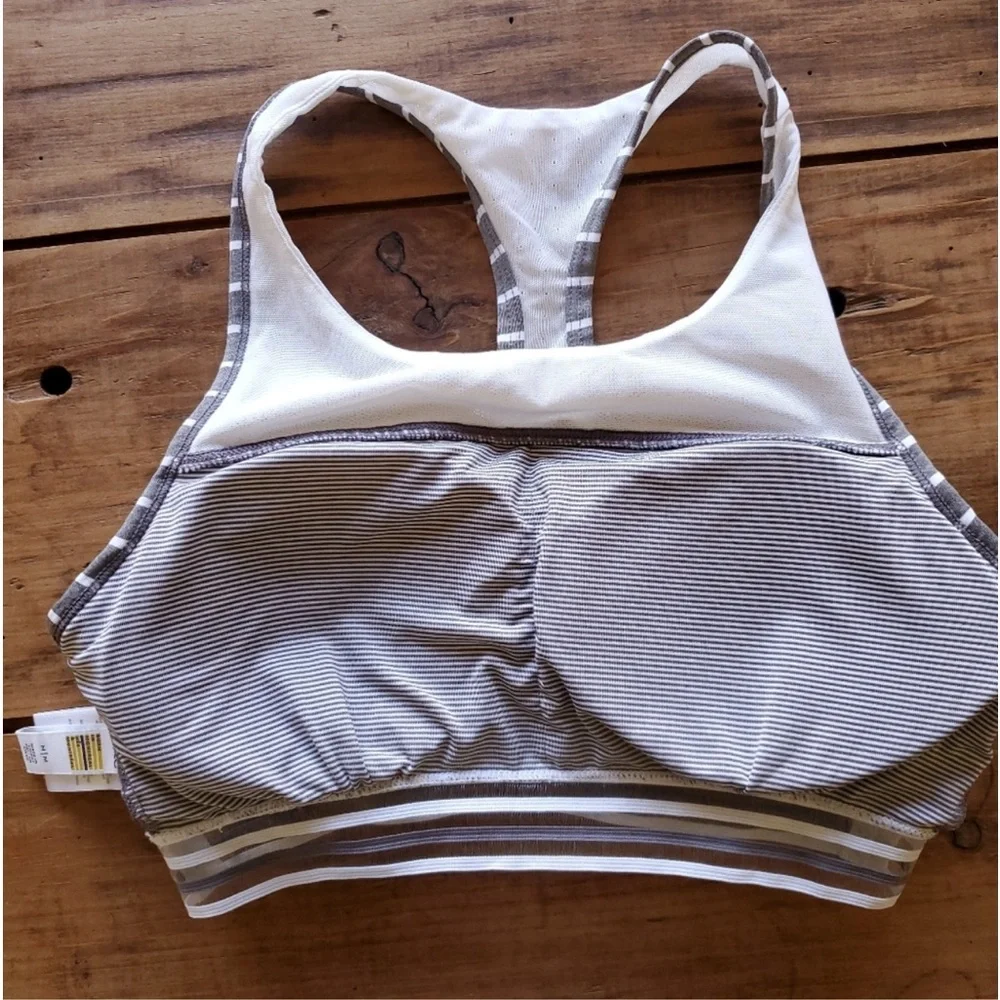 Lole Sports Bra Striped Racerback Padded Medium